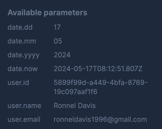 All default parameter values